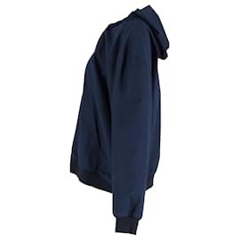 Balenciaga- Balenciaga Zipped Hoodie in Navy Blue Cotton-Blue,Navy blue