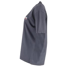 Balenciaga- Balenciaga Campaign Logo print T-Shirt in Grey Cotton-Grey