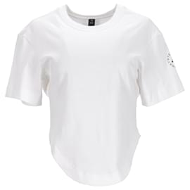 Stella Mc Cartney-Adidas by Stella McCartney Sportswear Curved Hem T-shirt in White Cotton-White