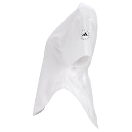 Stella Mc Cartney-Adidas by Stella McCartney Sportswear Curved Hem T-shirt in White Cotton-White