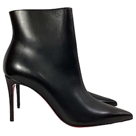 Christian Louboutin- Christian Louboutin So Kate Ankle Boots in Black Leather-Black