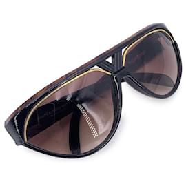 Yves Saint Laurent-Vintage Black Sunglasses Champs Elysees 8961-1-Brown