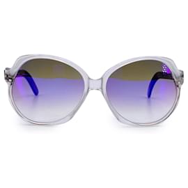 Yves Saint Laurent-Vintage White Round Oversize Sunglasses Mod. ALOES-White