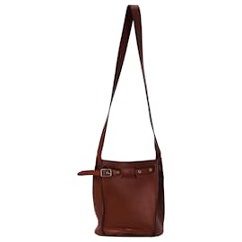 Céline- Celine Big Bucket Bag in Brown Calf Leather-Brown,Red