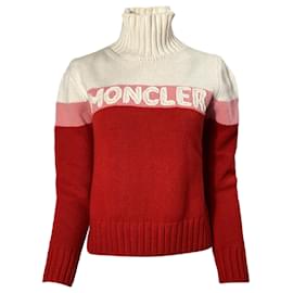 Moncler- Moncler Tricolor Turtleneck Sweater in Multicolor Wool-Multiple colors