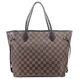 Louis Vuitton-Louis Vuitton Damier Neverfull MM Ebene Tote Bag-Brown,Damier ebene