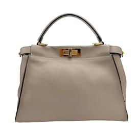 Fendi-Fendi Peekaboo I See You Handbag-Beige