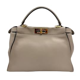 Fendi-Fendi Peekaboo I See You Handbag-Beige