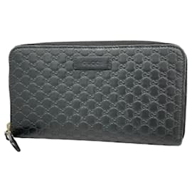 Gucci-Gucci Long Wallet Micro Guccissima-Black