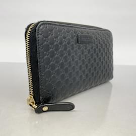 Gucci-Gucci Long Wallet Micro Guccissima-Black