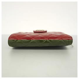 Chanel-Chanel Red Patent Leather Bi-Fold Wallet-Red