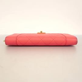 Chanel-Chanel Long Wallet in Pink Grained Calfskin-Pink