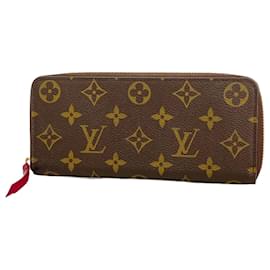Louis Vuitton-Louis Vuitton Long Wallet Monogram Portefeuille Clemence M60742-Fuschia