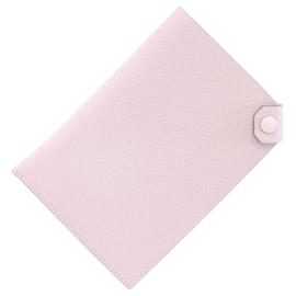 Hermès-Hermes Pink Epsom Leather Passport Cover-Pink