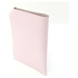 Hermès-Hermes Pink Epsom Leather Passport Cover-Pink