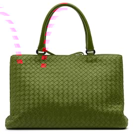 Bottega Veneta-Bottega Veneta Red Nappa Intrecciato Milano Tote-Red