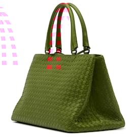 Bottega Veneta-Bottega Veneta Red Nappa Intrecciato Milano Tote-Red