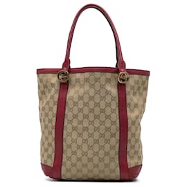 Gucci-Gucci Brown GG Canvas Twins Tote-Brown,Beige,Other