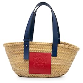 Loewe-LOEWE Brown Small Raffia Basket Tote-Brown,Beige