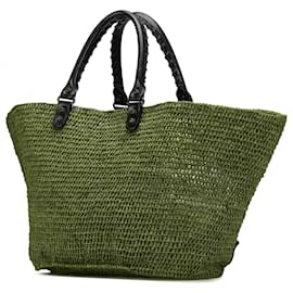 Balenciaga-Balenciaga Brown Large Raffia Motocross Classic Panier Tote-Brown