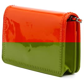Chanel-Chanel Orange CC Patent Wallet On Chain-Orange