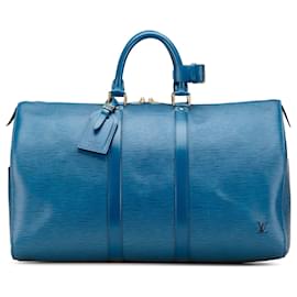 Louis Vuitton-Louis Vuitton Blue Epi Keepall 45-Blue
