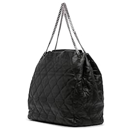 Chanel-Chanel Black Paris Moscow Quilted Lambskin Cells Accordion Tote-Black