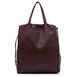 Céline-Celine Red Smooth Calfskin Vertical Coulisse Tote-Red,Dark red