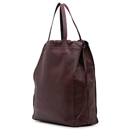 Céline-Celine Red Smooth Calfskin Vertical Coulisse Tote-Red,Dark red