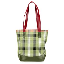Burberry-Burberry Brown Haymarket Check Canvas Tote-Brown,Beige