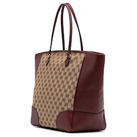 Gucci-Gucci Brown GG Canvas Bree Tote-Brown,Light brown