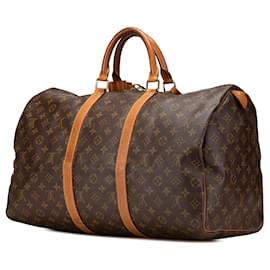 Louis Vuitton-Louis Vuitton Brown Monogram Keepall 50-Brown