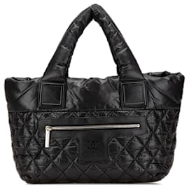 Chanel-Chanel Black Small Quilted Nylon Coco Cocoon Tote-Other,Dark red