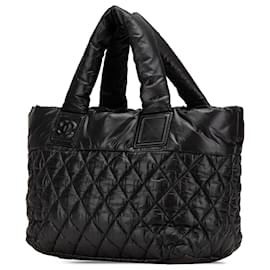 Chanel-Chanel Black Small Quilted Nylon Coco Cocoon Tote-Other,Dark red