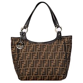 Fendi-Fendi Brown Zucca Canvas Chef Tote-Brown
