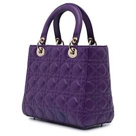Dior-Dior Purple Medium Lambskin Cannage Lady Dior-Purple,Dark purple