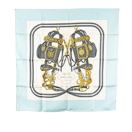 Hermès-Hermès White Brides de Gala Silk Scarf-White