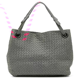 Bottega Veneta-Bottega Veneta Pink Medium Nappa Intrecciato Bella Tote-Pink