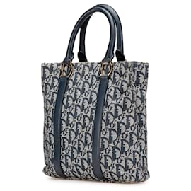Dior-Dior Blue Diorissimo Trotter Canvas Tote-Blue