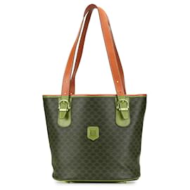 Céline-Celine Brown Macadam Coated Canvas Tote-Brown