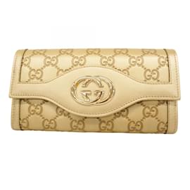 Gucci-Gucci Long Wallet Guccissima 282434-Golden