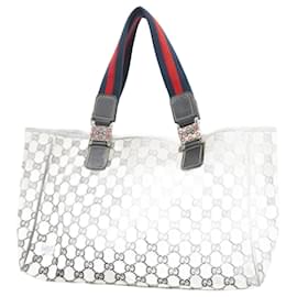 Gucci-Gucci Tote Bag GG Canvas Horsebit-Beige,Navy blue