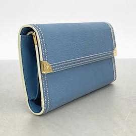 Louis Vuitton-Louis Vuitton Long Wallet Suhali Porte Tresor International M91837-Blue