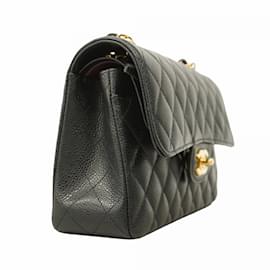 Chanel-Chanel Black Grained Calfskin Shoulder Bag-Black