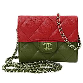 Chanel-Chanel Red Grained Calfskin Pouch-Red