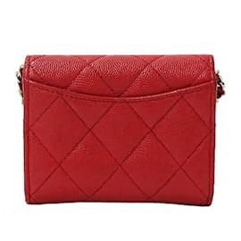Chanel-Chanel Red Grained Calfskin Pouch-Red