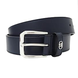 Gucci-Cinto de couro azul marinho masculino Gucci-Azul marinho