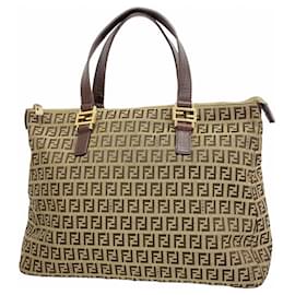 Fendi-Fendi Zucchino Tote Bag-Brown