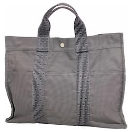 Hermès-Hermes Tote Bag Air Line MM Canvas Black-Black