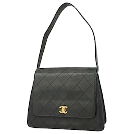 Chanel-Chanel Black Lambskin Shoulder Bag-Black